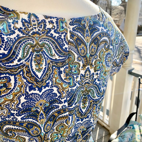 !Sold! Peacock Paisley Dress J. Crew Womens Size 4 - Picture 4 of 8
